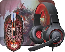 Комплект Мышка+Коврик+Гарнитура Defender DragonBorn MHP-003 (52003) - фото Комплект Мышка+Коврик+Гарнитура Defender DragonBorn MHP-003 (52003)