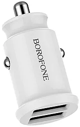 Автомобильное зарядное устройство Borofone BZ8 MaxRide Dual Port Car Charger 2xUSB-A 2.4A White