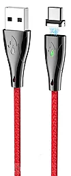 Кабель Hoco U75 Blaze Magnetic USB-A - Type-C 15w 3a 1.2м cable Red - фото Кабель Hoco U75 Blaze Magnetic USB-A - Type-C 15w 3a 1.2м cable Red