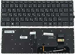 Клавиатура для ноутбука HP ProBook 840 G8, 845 G8 с подсветкой клавиш без рамки Black
