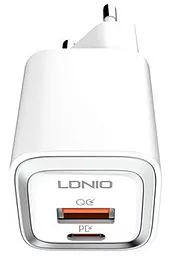 Сетевое зарядное устройство LDNio A2318C 20W QC/PD USB-A-C + USB-C-C cable White - миниатюра 3