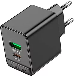 Мережевий зарядний пристрій Borofone BAS14A Erudite 20w PD USB-C/USB-A ports charger black - фото Мережевий зарядний пристрій Borofone BAS14A Erudite 20w PD USB-C/USB-A ports charger black