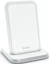 Бездротовий (індукційний) зарядний пристрій швидкої QI зарядки Zens Stand Aluminium Wireless Charger White (ZESC13W/00)