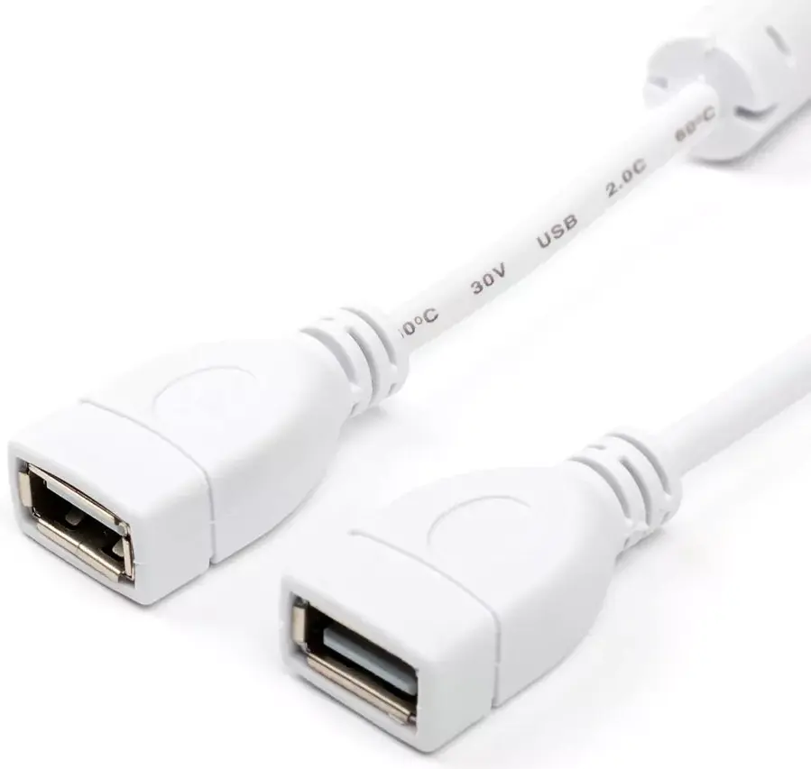 Шлейф (Кабель) Atcom USB 2.0 AF/AF 1.8м - фото 1