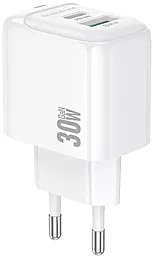 Сетевое зарядное устройство Borofone BAS45A 30w PD/QC GaN USB-C/USB-A ports home charger white - фото Сетевое зарядное устройство Borofone BAS45A 30w PD/QC GaN USB-C/USB-A ports home charger white