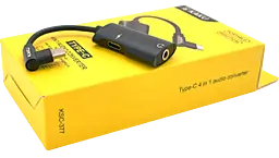 Адаптер-переходник iKaku M-F USB Type-C -> Type-C + AUX 3.5 mm black (KSC-377-TC) - фото Адаптер-переходник iKaku M-F USB Type-C -> Type-C + AUX 3.5 mm black (KSC-377-TC)
