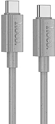 Кабель Hoco X107 Favor USB Type-C - Type-C 60w 3a 1м PD cable Gray - фото Кабель Hoco X107 Favor USB Type-C - Type-C 60w 3a 1м PD cable Gray