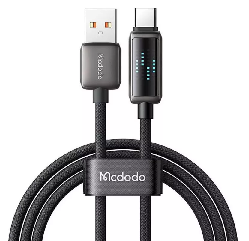 Кабель McDodo LED Display USB-A - Type-C 30w 6a 1.2м cable Black (CA-2350) - фото 3