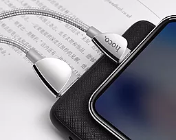 Кабель Hoco U62 Simple USB-A - micro USB 12w 2.4a 1.2м cable Silver - мініатюра 4