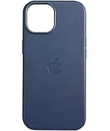 {"ru": "Чехол", "uk": "Чохол"} Leather Case with MagSafe для Apple iPhone 15 Plus  Indigo Blue