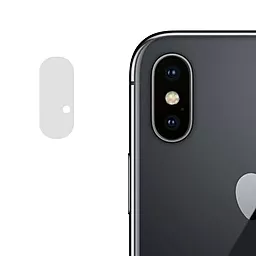 Гибкое защитное стекло 0.18mm на камеру (тех.пак) для Apple iPhone X, iPhone XS, iPhone XS Max / Прозрачный	