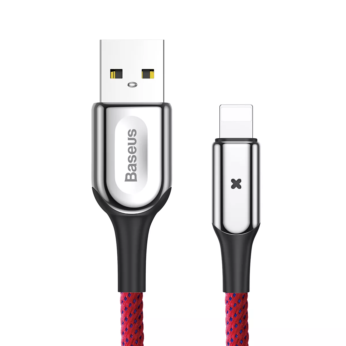 Кабель Baseus X-Type Light USB-A - Lightning 12w 2.4a 0.5м cable Red (CALXD-A09) - фото 1