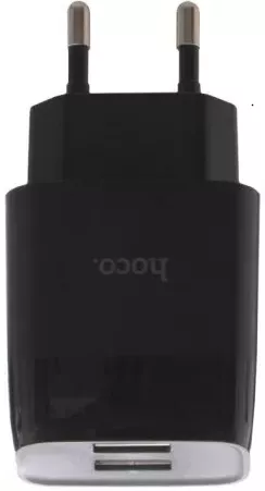 Сетевое зарядное устройство Hoco C73A 2.4a 2xUSB-A ports charger black - фото 3