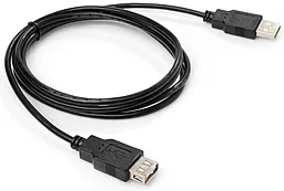 Шлейф (Кабель) Vinga AM/AF USB 2.0 1.8м чорний (VCPUSBAMAF1.8BK)