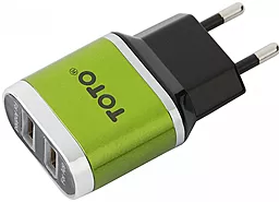 Сетевое зарядное устройство TOTO TZV-41 Led Travel charger Green