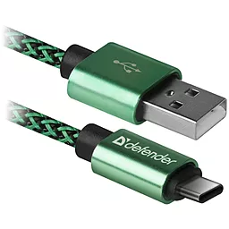 Кабель Defender USB09-03T PRO USB-A - Type-C 10.5w 1м cable Green