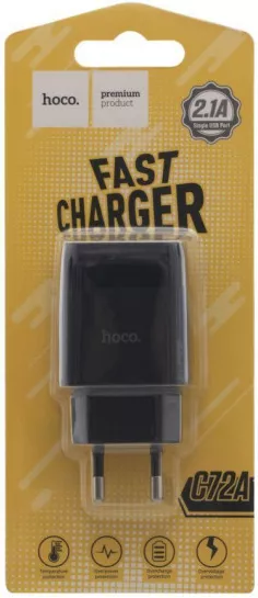 Сетевое зарядное устройство Hoco C72A Glorious 2.1a home charger black - фото 3