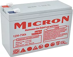 Акумуляторна батарея Micron 12V 7Ah AGM Gray (MCN-12 / 7)