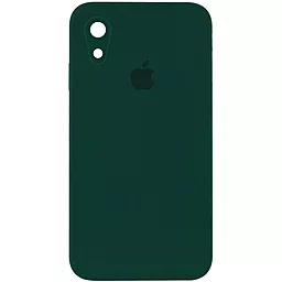 Чехол Silicone Case Full Camera Square для Apple iPhone XR  Dark green