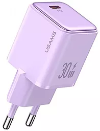 Сетевое зарядное устройство Usams US-CC186 30w PD USB-C home charger purple - фото Сетевое зарядное устройство Usams US-CC186 30w PD USB-C home charger purple