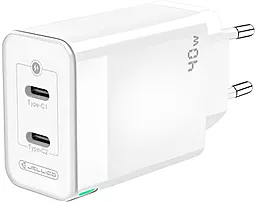 Сетевое зарядное устройство Jellico C121 40w PD 2xUSB-C ports charger white - фото Сетевое зарядное устройство Jellico C121 40w PD 2xUSB-C ports charger white