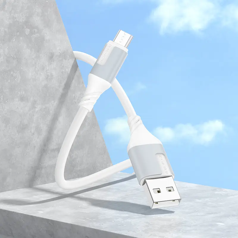 Кабель Borofone BX101 Creator USB-A - micro USB 12w 2.4a 1м cable White - фото 3
