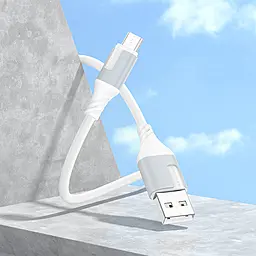 Кабель Borofone BX101 Creator USB-A - micro USB 12w 2.4a 1м cable White - мініатюра 3 Кабель Borofone BX101 Creator USB-A - micro USB 12w 2.4a 1м cable White - мініатюра 3