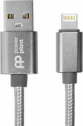 Кабель PowerPlant Nylon USB-A - Lightning 12w 2.4a 1м cable Grey - фото Кабель PowerPlant Nylon USB-A - Lightning 12w 2.4a 1м cable Grey