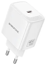 Сетевое зарядное устройство Borofone BN33 Fuente 40w GaN PD/QC3.0 USB-C fast charger White - фото Сетевое зарядное устройство Borofone BN33 Fuente 40w GaN PD/QC3.0 USB-C fast charger White