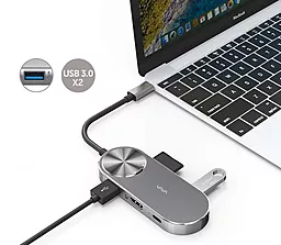 Мультипортовый USB Type-C хаб Vava USB-C -> USB-C/HDMI/Card Reader/USB 3.0 (VA-UC005) - миниатюра 5