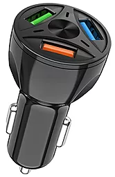 Автомобільний зарядний пристрій iKaku 20w QC3.0 3xUSB-A ports car charger black (KSC-486) - фото Автомобільний зарядний пристрій iKaku 20w QC3.0 3xUSB-A ports car charger black (KSC-486)