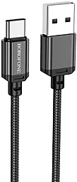 Кабель Borofone BX87 Sharp USB-A - Type-C 15w 3a 1м cable Black