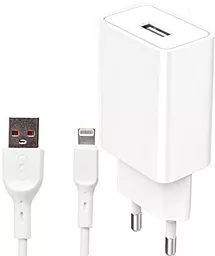 Сетевое зарядное устройство SkyDolphin SC36L 2.4a home charger + Lightning cable white (MZP-000116) - фото Сетевое зарядное устройство SkyDolphin SC36L 2.4a home charger + Lightning cable white (MZP-000116)