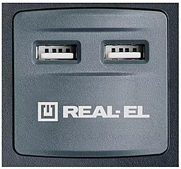 Мережевий фільтр (подовжувач) REAL-EL RS-8F USB CHARGE 3m (EL122300004) Black - мініатюра 2