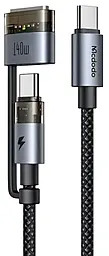 Универсальный USB кабель McDodo USB Type-C to Type-C/MagSafe 3 2-in-1 140w 5a 2м PD cable Black (CA-8860) - фото Универсальный USB кабель McDodo USB Type-C to Type-C/MagSafe 3 2-in-1 140w 5a 2м PD cable Black (CA-8860)