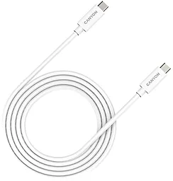 Кабель Canyon USB Type-C - Type-C 240w 5a 2м PD cable White (CNS-USBC42W) - фото Кабель Canyon USB Type-C - Type-C 240w 5a 2м PD cable White (CNS-USBC42W)