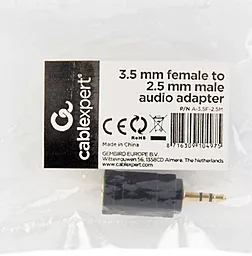 Аудио переходник Cablexpert micro Jack 2.5 mm - mini Jack 3.5 mm M/F black (A-3.5F-2.5M) - миниатюра 4