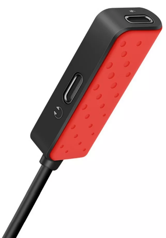 Аудио-переходник Hoco LS12 Dual Lightning red - фото 3