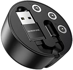 Кабель USB Borofone BU26 Magnetic 3-in-1 USB to Type-C/Lightning/micro USB Cable black - миниатюра 4