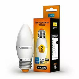 Світлодіодна лампа (LED) Videx LED C37e 5W E27 3000K 220V (VL-C37e-05273) - мініатюра 2