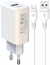 Сетевое зарядное устройство XO L85D USB-A QC3.0 18W 3A + USB-C Cable White