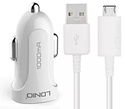 Автомобильное зарядное устройство LDNio DL-C17 1a car charger + micro USB cable white - фото Автомобильное зарядное устройство LDNio DL-C17 1a car charger + micro USB cable white