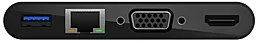 Мультипортовый USB Type-C хаб Belkin USB-C -> RJ-45 + HDMI + VGA + USB-A + PD Black (AVC004BTBK) - миниатюра 3
