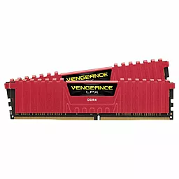 Оперативна пам'ять Corsair DIMM 32Gb KIT(2x16Gb) DDR4 PC3000 Vengeance LPX Red (CMK32GX4M2B3000C15R)