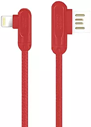 Кабель USB XO NB28 2.4A Lightning L-Type Cable Red