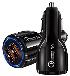Автомобильное зарядное устройство с быстрой зарядкой XoKo 18w QC3.0 2xUSB-A ports car charger black (WC-220-BK) - фото Автомобильное зарядное устройство с быстрой зарядкой XoKo 18w QC3.0 2xUSB-A ports car charger black (WC-220-BK)