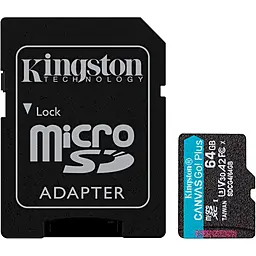 Карта памяти Kingston microSDXC Canvas Go! Plus 64GB UHS-I U3 V30 A2 Class 10 + SD-adapter (SDCG4/64GB) - фото Карта памяти Kingston microSDXC Canvas Go! Plus 64GB UHS-I U3 V30 A2 Class 10 + SD-adapter (SDCG4/64GB)