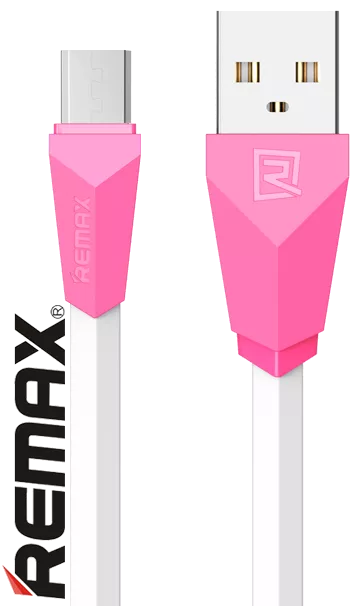 Кабель Remax Alien USB-A - micro USB 12w 2.4a 1м cable Pink/White (RC-030m) - фото 1