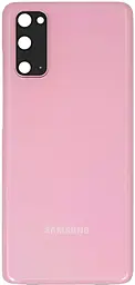Задняя крышка корпуса Samsung Galaxy S20 G980 со стеклом камеры, Original Cloud Pink - фото Задняя крышка корпуса Samsung Galaxy S20 G980 со стеклом камеры, Original Cloud Pink