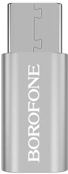 Адаптер-перехідник Borofone BV4 Micro USB - USB Type-C Silver - фото 2